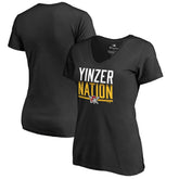 Pittsburgh Pirates Women's Hometown Collection Yinzer Nation V-Neck T-Shirt On Sale