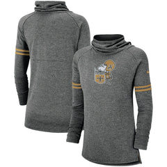New Orleans Saints Women's Historic Marks Long Sleeve Tri-Blend Funnel Sweatshirt Black - Nike