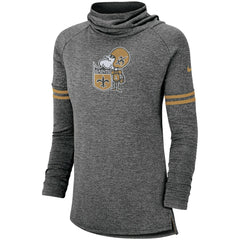 New Orleans Saints Women's Historic Marks Long Sleeve Tri-Blend Funnel Sweatshirt Black - Nike