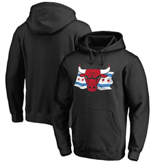 NBA - Chicago Bulls Hometown Collection Chicago Flag Pullover Hoodie - Black