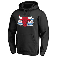 NBA - Chicago Bulls Hometown Collection Chicago Flag Pullover Hoodie - Black
