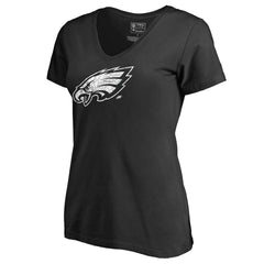 Philadelphia Eagles Women's Hometown Collection On The Map V-Neck T-Shirt Black - NFL