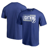 Tampa Bay Lightning - Iconic Collection On Side Stripe T-Shirt Blue