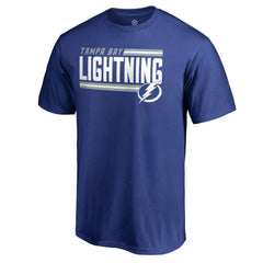 Tampa Bay Lightning - Iconic Collection On Side Stripe T-Shirt Blue