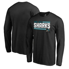 San Jose Sharks - Iconic Collection On Side Stripe Long Sleeve T-Shirt Black