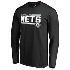 NBA - Brooklyn Nets Onside Stripe Long Sleeve T-Shirt - Black