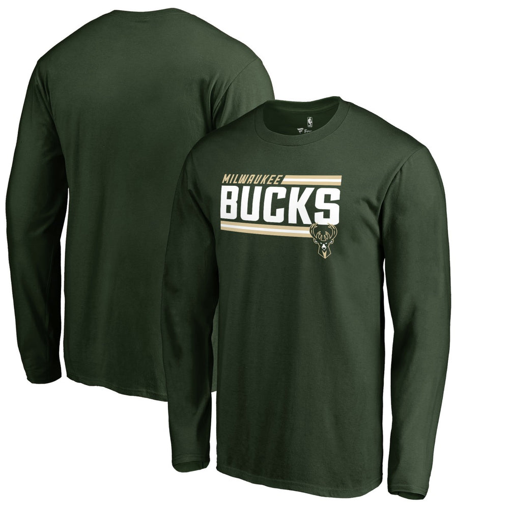 NBA - Milwaukee Bucks Onside Stripe Long Sleeve T-Shirt - Hunter Green