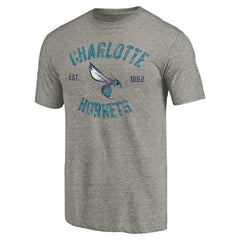 NBA - Charlotte Hornets Team Heritage Tri-Blend T-Shirt - Gray