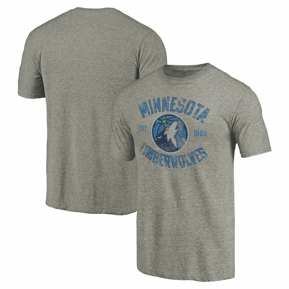 NBA - Minnesota Timberwolves Team Heritage Tri-Blend T-Shirt - Gray