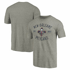 NBA - New Orleans Pelicans Team Heritage Tri-Blend T-Shirt - Gray