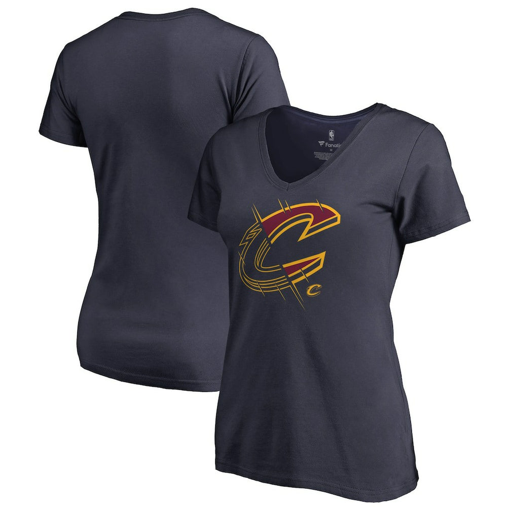 NBA - Cleveland Cavaliers Women's X-Ray Slim Fit V-Neck T-Shirt - Navy
