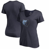 NBA - Memphis Grizzlies Women's X-Ray Slim Fit V-Neck T-Shirt - Navy