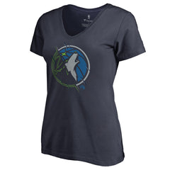 NBA - Minnesota Timberwolves Women's X-Ray Slim Fit V-Neck T-Shirt - Navy