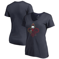 NBA - New Orleans Pelicans Women's X-Ray Slim Fit V-Neck T-Shirt - Navy