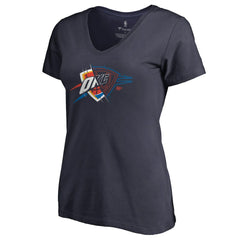 NBA - Oklahoma City Thunder Women's X-Ray Slim Fit V-Neck T-Shirt - Navy