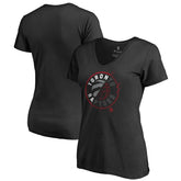 NBA - Toronto Raptors Women's X-Ray Slim Fit V-Neck T-Shirt - Black