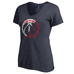 NBA - Washington Wizards Women's X-Ray Slim Fit V-Neck T-Shirt - Navy