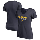 NBA - Indiana Pacers Women's Script Assist V-Neck T-Shirt - Navy