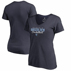 NBA - Memphis Grizzlies Women's Script Assist V-Neck T-Shirt - Navy
