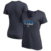 NBA - Minnesota Timberwolves Women's Script Assist V-Neck T-Shirt - Navy