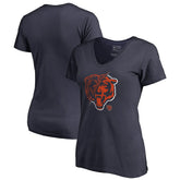 Chicago Bears Women's X-Ray Slim Fit V-Neck T-Shirt Navy - NFL