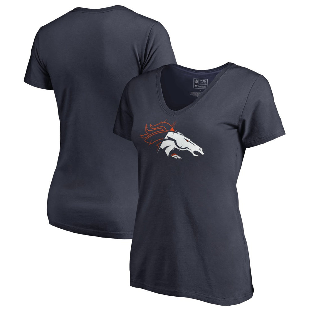 Denver Broncos Women's X-Ray V-Neck T-Shirt Navy - NFL