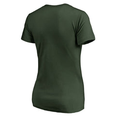 Green Bay Packers Women's X-Ray Slim Fit V-Neck T-Shirt Green - NFL