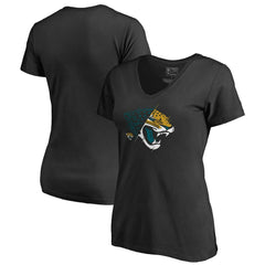 Jacksonville Jaguars Women's X-Ray Slim Fit V-Neck T-Shirt Black - NFL