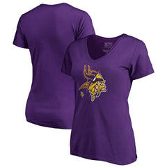Minnesota Vikings Women's X-Ray Slim Fit V-Neck T-Shirt Purple - NFL