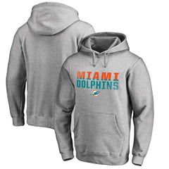 Miami Dolphins Iconic Collection Fade Out Pullover Hoodie Ash - NFL