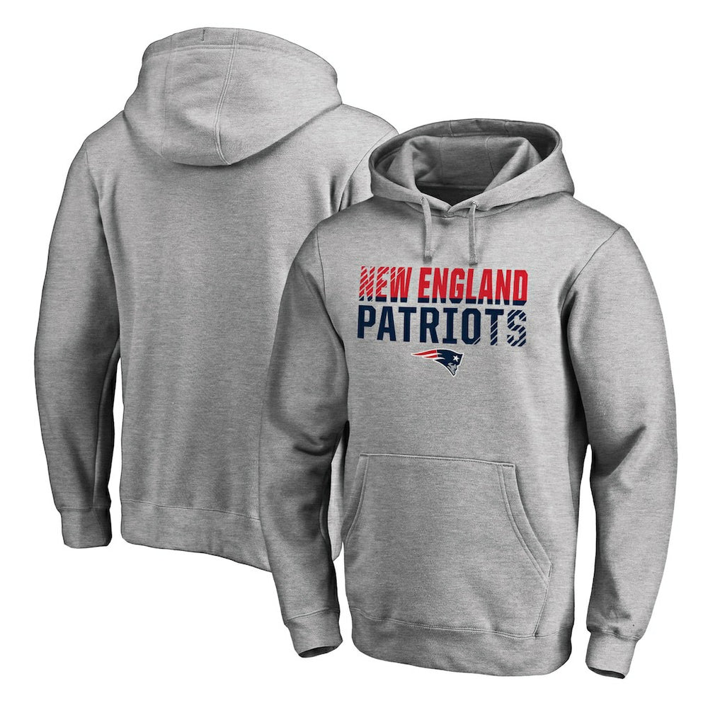 New England Patriots Iconic Collection Fade Out Pullover Hoodie Ash - NFL