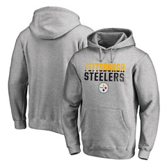 Pittsburgh Steelers Iconic Collection Fade Out Pullover Hoodie Ash - NFL
