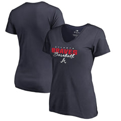 Atlanta Braves Women's Script Assist V-Neck T-Shirt Lifestyle