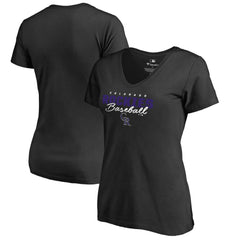 Colorado Rockies Women's Script Assist V-Neck T-Shirt discount