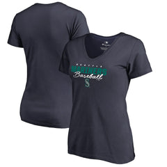 Seattle Mariners Women's Script Assist V-Neck T-Shirt Lifestyle