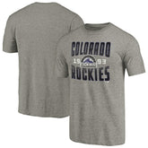 Colorado Rockies Cooperstown Collection Antique Stack Tri-Blend T-Shirt for sale