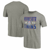 Minnesota Twins Cooperstown Collection Antique Stack Tri-Blend T-Shirt On Sale