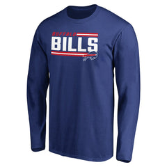 Buffalo Bills Iconic Collection On Side Stripe Long Sleeve T-Shirt Royal - NFL