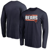 Chicago Bears Iconic Collection On Side Stripe Long Sleeve T-Shirt Navy - NFL