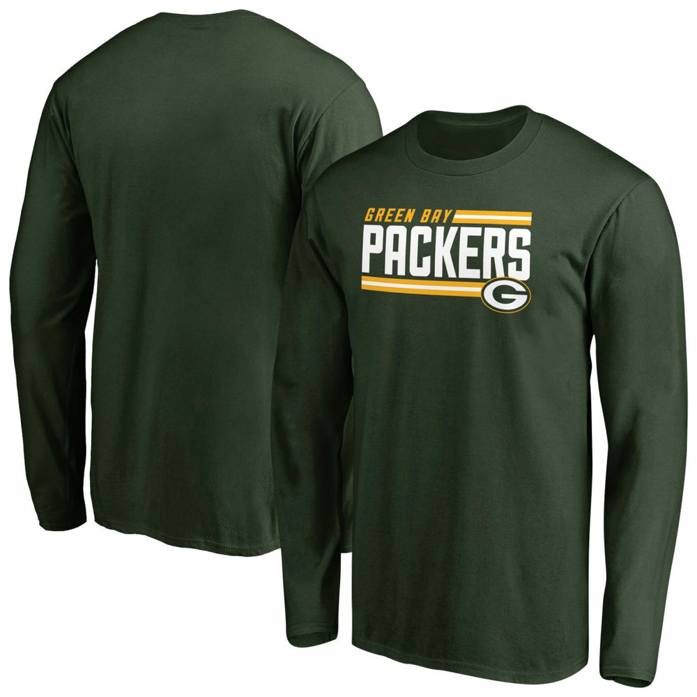 Green Bay Packers Iconic Collection On Side Stripe Long Sleeve T-Shirt Green - NFL