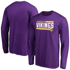 Minnesota Vikings Iconic Collection On Side Stripe Long Sleeve T-Shirt Purple - NFL