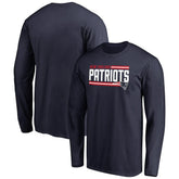 New England Patriots Iconic Collection On Side Stripe Long Sleeve T-Shirt Navy - NFL