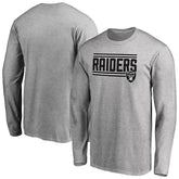 Las Vegas Raiders Iconic Collection On Side Stripe Long Sleeve T-Shirt Ash - NFL
