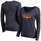 Chicago Bears Women's Iconic Collection Script Assist Long Sleeve V-Neck T-Shirt Navy - NFL