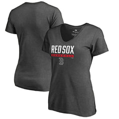 Boston Red Sox Women's Win Stripe V-Neck T-Shirt Clearance