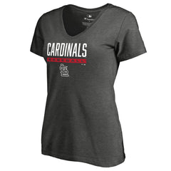 St. Louis Cardinals Women's Win Stripe V-Neck T-Shirt Lifestyle
