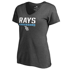 Tampa Bay Rays Women's Win Stripe V-Neck T-Shirt Clearance