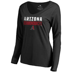 Arizona Diamondbacks Women's Fade Out V-Neck Long Sleeve T-Shirt Online