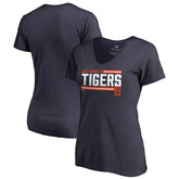 Detroit Tigers Women's Onside Stripe V-Neck T-Shirt for sale