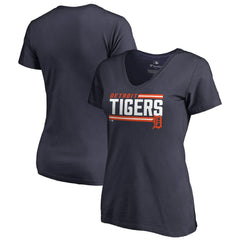 Detroit Tigers Women's Onside Stripe V-Neck T-Shirt for sale